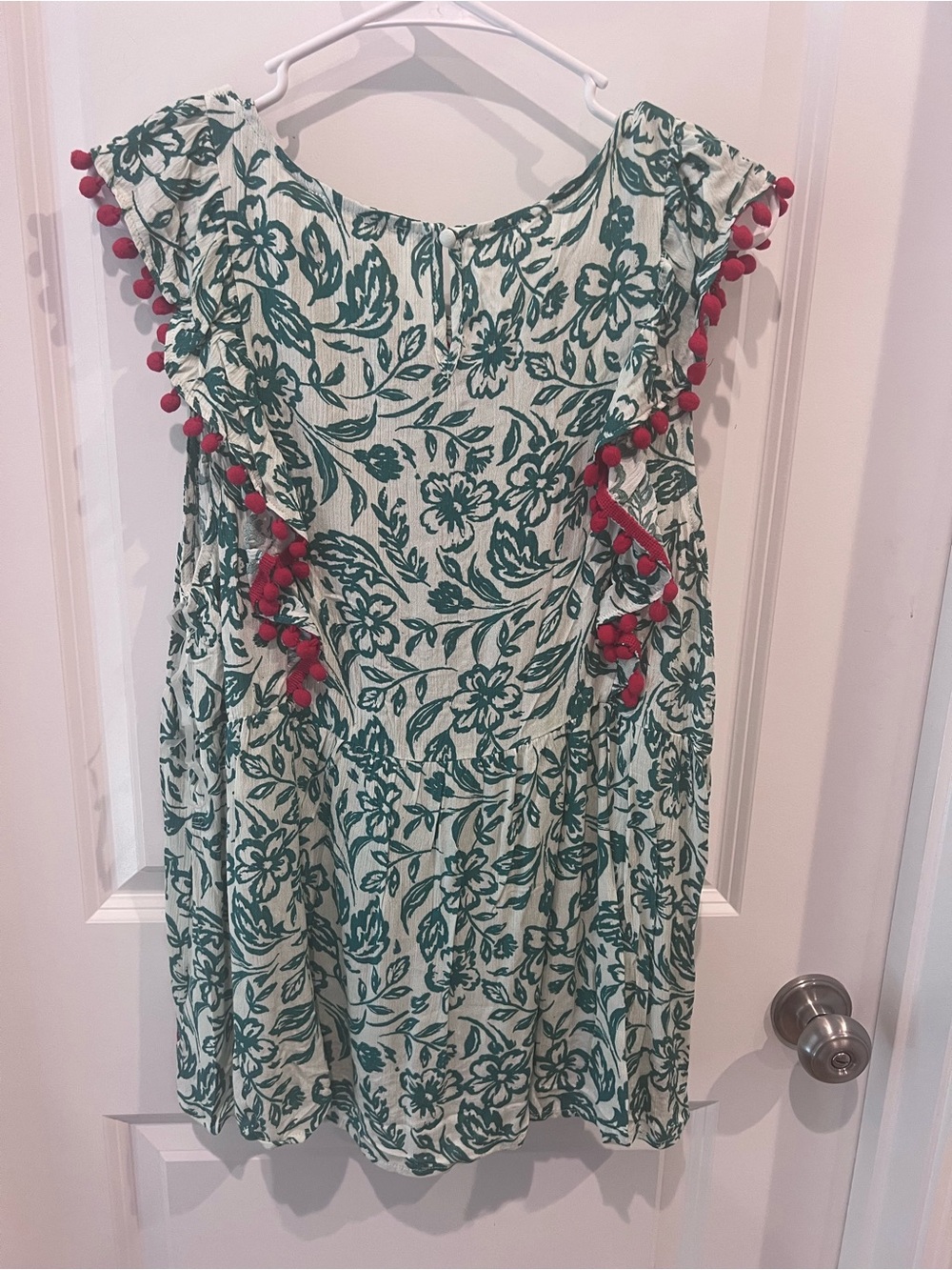 NWT Savanna Jane Green Floral Tunic with Red Embroidery Size Large - Picture 9 of 14